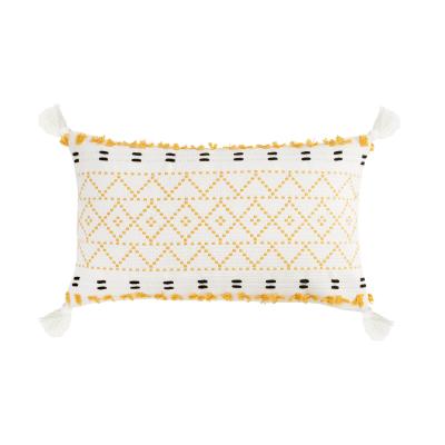 China Non-Toxic Bay Window Decoration Bedroom Bedside Sofa Tassel Cut Flower Cushion Cover Tufted Pillow Case for sale