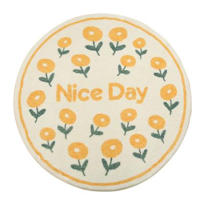 China Antimicrobial Fresh Round Small Round Carpet Antimicrobial Fresh Round Floor Mat Basket Mat Living Room Coffee Table Mat Flower Hanging Mat for sale