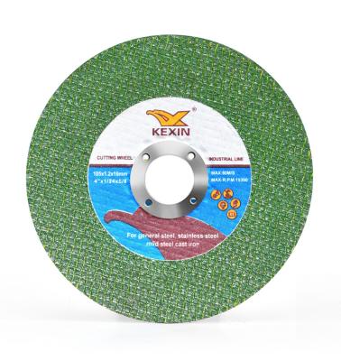 China Kexin Aluminum Wholesale 105X1.2X16mm Max 15300 RPM 4 Inch Green Net Cutting Disc For Stainless for sale