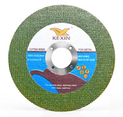 China Kexin Free Sample 125x1.0x22.2mm Cutting Grinder Cutting Disc 5inch Steel Abrasive Cutting Wheel For Stainless Steel And Metal 2 IN 1 for sale