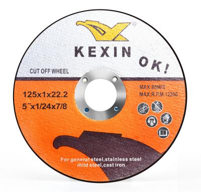 China Cutting Kexin Steel Sharp Concrete Cutting Disc Wheel 125x1.0x22.2mm For Stainless Steel Cutting Wheel for sale