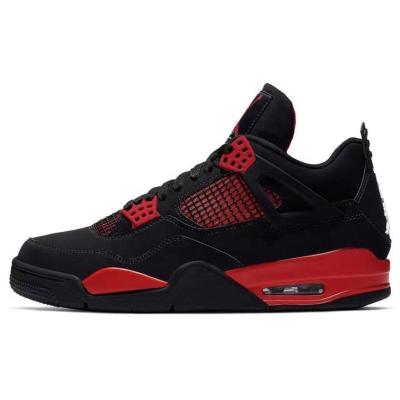 China Fashion trend edition Airjo4 shoes casual sports superlative thunder red black red basketball aj new 4 retro roll up trend fashion shoes for sale