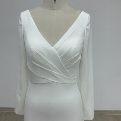 China Anti-Static New Products Traditional Style Brand Design Wedding Dress Fashion Zhongshan Factory Women for Bride Simple with Button Knitted for sale