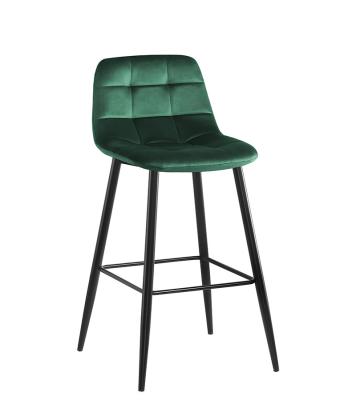 China Stable Chinese Import Furniture Height Stool Modern Green Velvet Bar Chair for sale