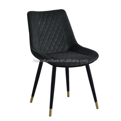 China Free Sample Stable Nordic Style Gray Velvet Chair Lattice Back Dining Chair for sale