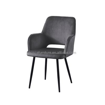 China Stable European Gray Modern Comfortable Cheap Wholesale Quality Velvet Style Elegant Dining Chair for sale