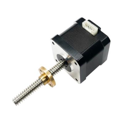 China Tr8*8 NEMA 17 42mm Linear 1.8degree Stepper Motor With Lead Screw 100mm Linear Actuator L40mm NEMA17 for sale