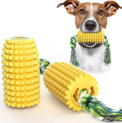 China Viable Rubber TPR Dog Chew Toys Corn Teeth Cleaning Dog Toys for sale