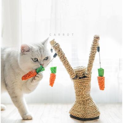 China 2021 Liveable Carrot Shape Pet Cat Tree Wooden Cat Tower Tree for sale