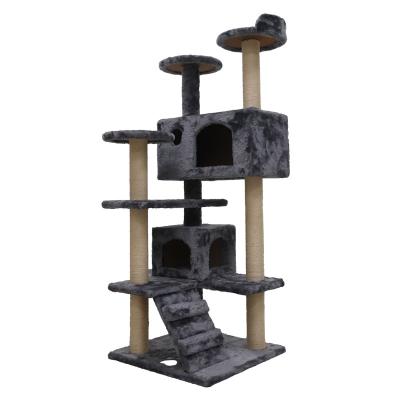 China Shanghai Tall Sustainable Cat Tree Ply And Square Shop Cat Climbing Frame Toy Tree for sale