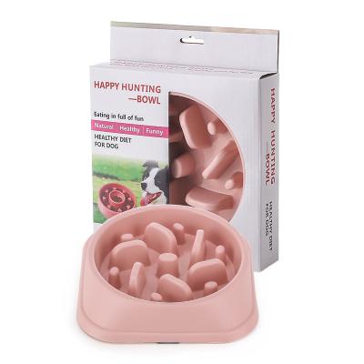 China Sustainable Wholesale Plastic PP Pet Slow Feeder Bowl Anti Clogging Bowl for sale