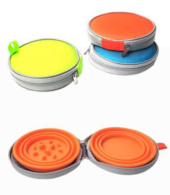 China Portable Collapsible Pet Bowl Sustainable Silicone Slow Feeder With Zipper for sale