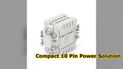 Compact 10 Pin Industrial Connector 16A Heavy Duty Solution
