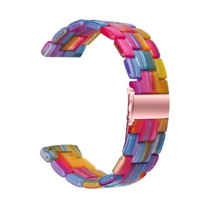 China Colorful Resin Strap 220/22mm For Samsung Galaxy Watch 3 46mm Huawei Active ganmi Watch Band With Metal Buckle for sale