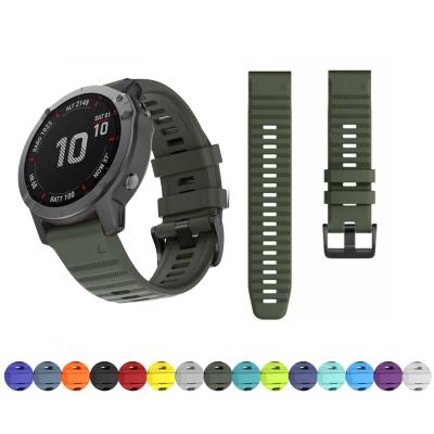 China Soft Silicone 26mm 22mm Quick Release Watch Band Wrist Strap for Garmin Fenix ​​6 6S 6X 5X 5 5S 3 Hour Watch Easyfit Watch Wrist Band for sale