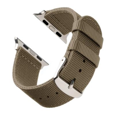 China Custom Size Nylon Heavy Duty Stitched Neatly Stitched Nylon Watch Straps NATO Strap Apple Watch Band for sale