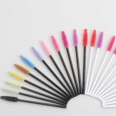 China Eyelashes Eyebrow Brush 50Manufacturer Disposable Solid Eyelash Sweep Spiral Eyelash Brush Portable Eye Makeup Tool for sale