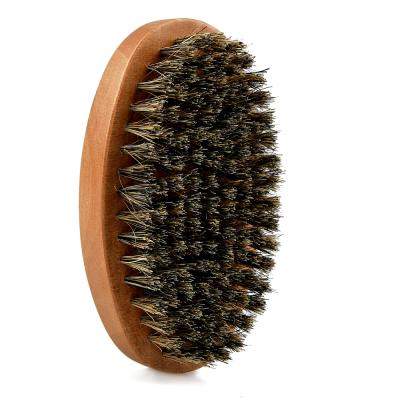 China Beard Brush 360 Wave Brush Boar Hair Beard Brush Men's Oval Beard Brush for sale