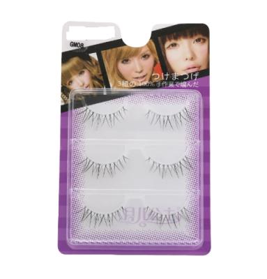 China Nature 3 Pairs Makeup 3D Fluffy Handmade Model Eyelash Extension Tool Horizontal Natural Long False Eyelashes Volume for sale