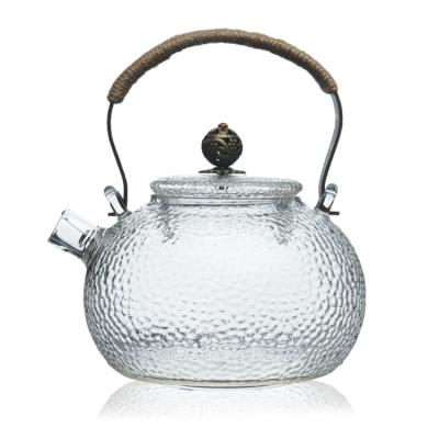 China Sustainable Glass Teapot With Removable Infuser, Stovetop Safe Tea Kettle for sale