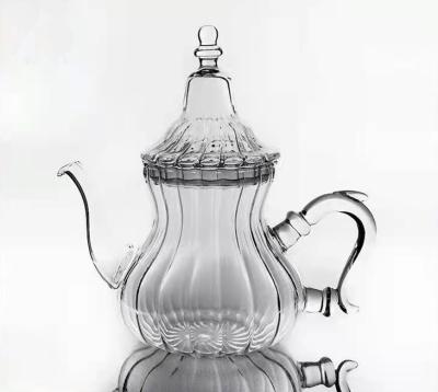 China Sustainable Food Grade High Borosilicate Glass Hand-Blown Teapot For Sale for sale