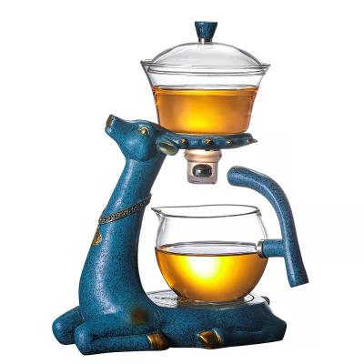 China Contemporary Chinese Kongfu Teapot Set Heat Water Heater Pot Self-watering Heavy Duty Glass Teapot With Strainer for sale