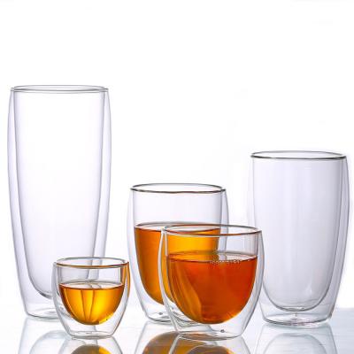 China Contemporary Double Wall Thermal Insulated Drinking Glasses Coffee Mugs Glass Tea Cups for sale