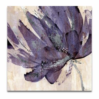 China Waterproof Handmade Still Life Silver Foil Flower Traditional Art Purple Paintings for sale