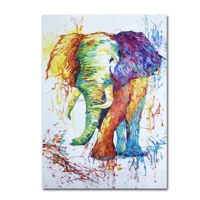 China Handmade Modern Pop Abstract Elephant Animal Oil Painting for sale