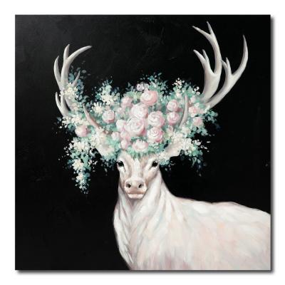 China Modern Abstract Oil Painting Canvas Wall Art Elegance Elk Animal Theme Cavas Modern Painting for sale