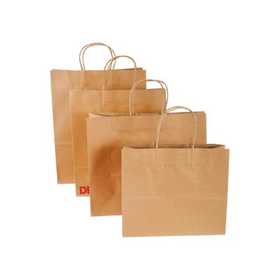 China Recyclable Wholesale Custom For Food Grade Kraft Paper Bag Recycled Brown Paper Bag With Logo For Food Caterer for sale