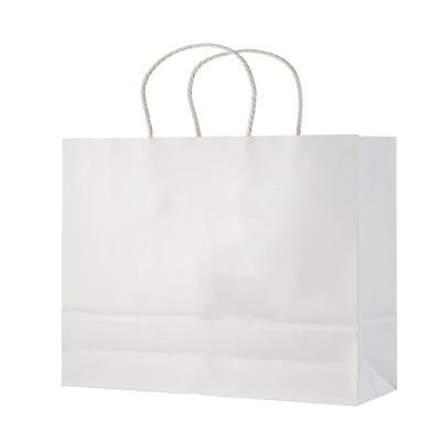 China Recyclable Customizable Shopping Paper Bag Wholesale White Blank For Gift Packaging Restaurant Takeaway for sale