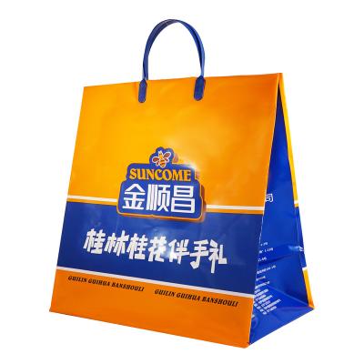 China Eco-Friendly Recyclable Wholesale Custom Logo Design Packaging Plastic Shopping Bag With Handle for sale