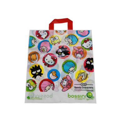 China Wholesale Custom Bags Eco-friendly Moisture-proof Logo Handle Goods Shopping Gift Colored Plastic Shopping Bag for sale