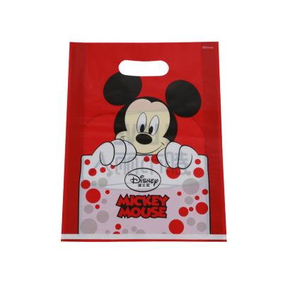 China Wholesale Customized Recyclable Plastic Die Cut Printing Handle Shopping Bags With Own Logo for sale