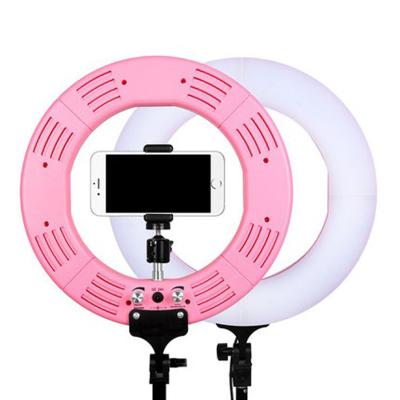 China 2021 Factory Wholesale Adjustable Photographic 14 Inch Color 60W 366 LED Selfie Ring Light PORTABLE for sale