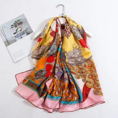 China Soft Soft Feeling Silk Print Twill Scarf 140cmx140cm Size As Customer Request for sale