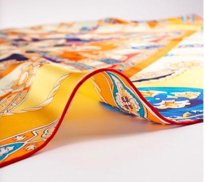 China Wholesale Luxury 100% Pure Silk Soft Feeling Head Scarf Muslim Women Fashion Silk Scarf Vintage Printing Twill Silk Scarf for sale