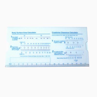 China Promotional Gifts Plastic Body Area Slide Calculator Ruler Creatinine Clearance Calculator for sale