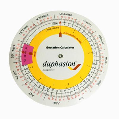 China Health Promo Plastic Round Expiration Disc Medical Gestation Calculator For Pregnancy for sale