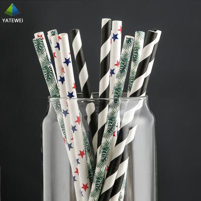 China Minimalist Custom Colorful Disposable Wholesale Drinks Biodegradable Paper Straw for sale