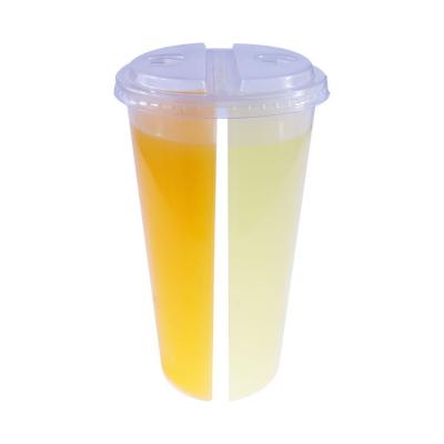 China Features of large capacity factory price transparent plastic cup different milk tea cup with cup cover for sale