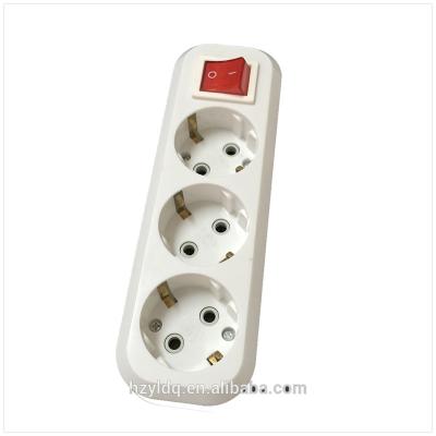 China 3 Outlets Residential / General Purpose Extension Electrical Socket Standard Grounding ABS Material With Residential / General Purpose Switch for sale