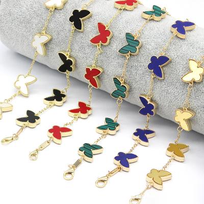 China Vintage Brand 4 Leaf Clover Bracelet Jewelry High Quality Gold Plated Stainless Steel Four Leaf Clover Adjustable Bracelet For Women for sale