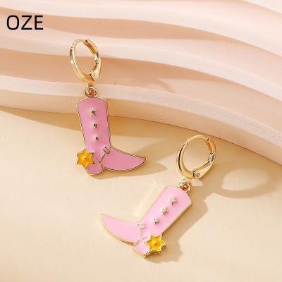 China CLASSIC Pink Cowboy Earrings For Women by Hat Earring Western Texas Earrings Pink Cowboy Cowboy Boots for sale