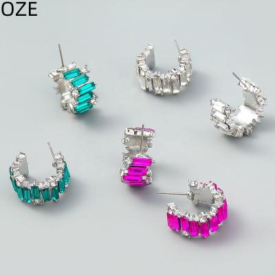 China FASHIONABLE Banquet Luxury Earrings Alloy Geometric Rhinestones Surround Circle Earring Stud Earrings For Women for sale