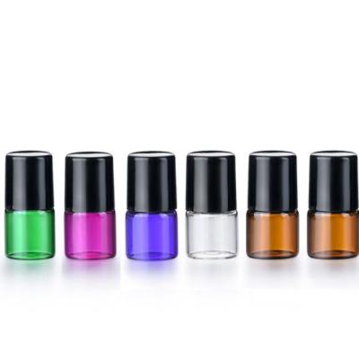 China Amb Purple Green Clear Amber Pink Essential Oil Perfume Roller Bottle 1ml 2ml 3ml 10ml Clear Glass Bottle Essential Oil Perfume Roller Bottle for sale