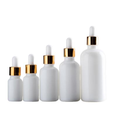 China Glass Jar 5ml 10ml 15ml 20ml 30ml 50ml 100ml Jade Dropper Glass Bottle white for sale