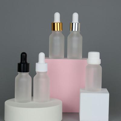 China Mini 10ml cosmetic hot vial frosted glass and essential oil dropper bottle for e juice for sale