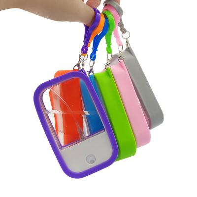 China 50ml Hand Sanitizer Cosmetic Hot Selling Empty Plastic Credit Card Type Refillable Perfume Mist Spray Bottle With Key Chain for sale